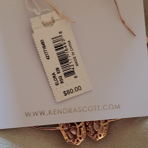 NWT - Kendra Scott Rose Gold Elora Hoop Earrings - Picture 4 of 6